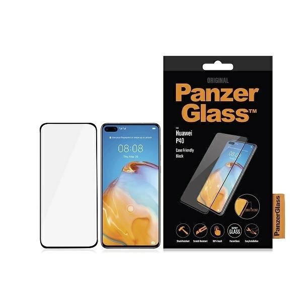 PanzerGlass E2E Super+ tempered glass for Huawei P40 - with black frame