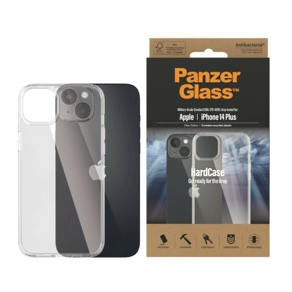 PanzerGlass HardCase Antibacterial Military Grade Certified Case for iPhone 14 Plus / 15 Plus - Transparent