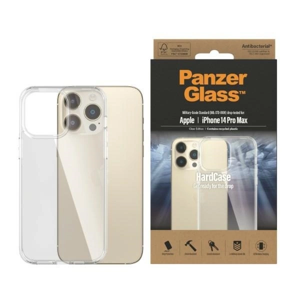 PanzerGlass HardCase antibacterial Military Grade certified case for iPhone 14 Pro Max - transparent