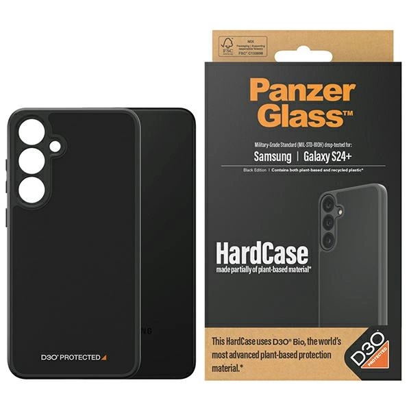 PanzerGlass HardCase with D3O® Bio and Military Grade certification for Samsung Galaxy S24+ - transparent and black