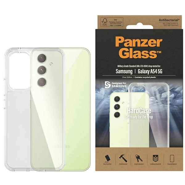 PanzerGlass HardCase antibacterial Military Grade certified case for Samsung Galaxy A54 5G - transparent