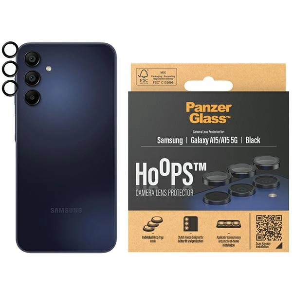 PanzerGlass Hoops Camera Protection for Samsung Galaxy A15 / A15 5G - with Black Frame