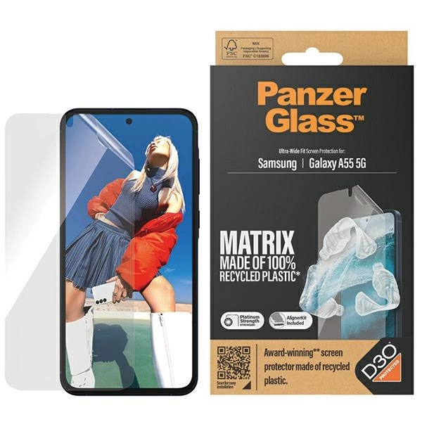 PanzerGlass Matrix Ultra-Wide Fit foil with positioner for Samsung Galaxy A55 5G