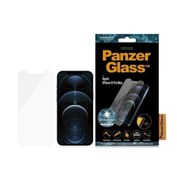 PanzerGlass Standard Super+ antibacterial tempered glass for iPhone 12 Pro Max