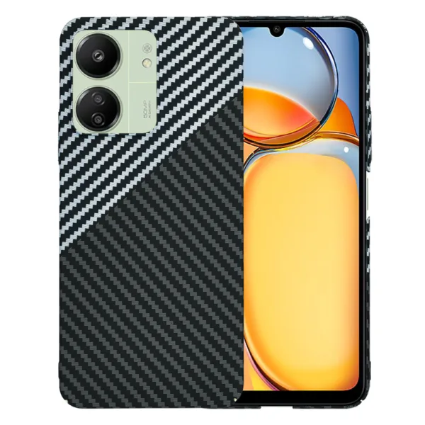 Techsuit - Carbonite FiberShell - Xiaomi Redmi 13C 4G / 13C 5G / Poco M6 / C65 - Stealth Gray