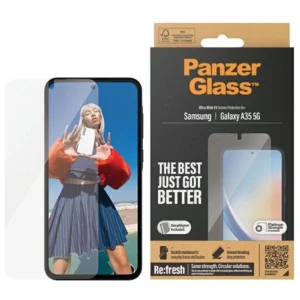 PanzerGlass Ultra-Wide Fit tempered glass with positioner for Samsung Galaxy A35 5G