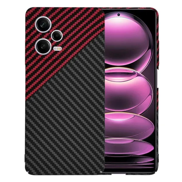 Techsuit - Carbonite FiberShell - Xiaomi Redmi Note 12 Pro 5G - Red Vortex