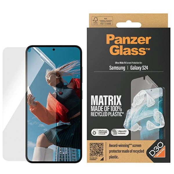 PanzerGlass Ultra-Wide Fit tempered glass with D3O® with applicator for Samsung Galaxy S24