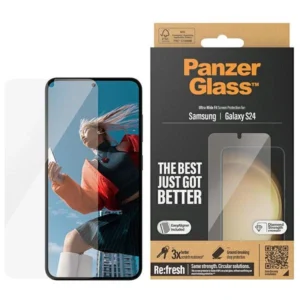 PanzerGlass Ultra-Wide Fit tempered glass with applicator for Samsung Galaxy S24