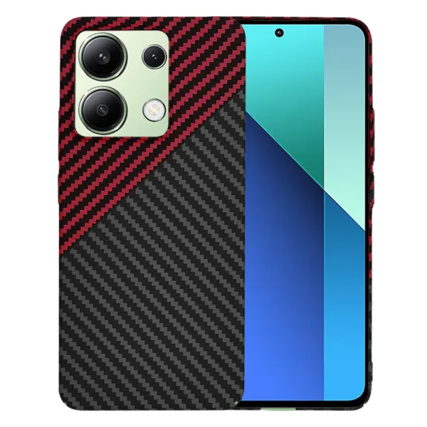 Techsuit - Carbonite FiberShell - Xiaomi Redmi Note 13 4G - Red Vortex