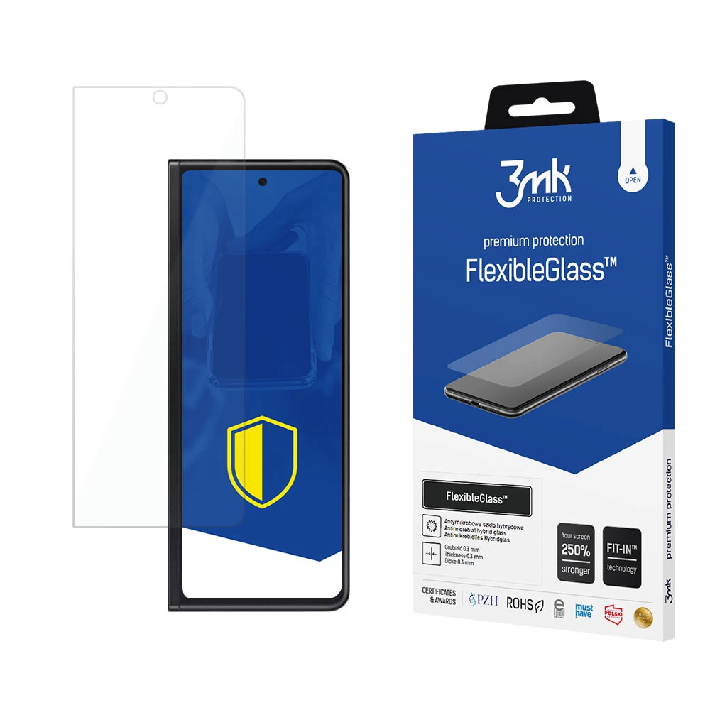 Tempered glass 3mk FlexibleGlass for Samsung Galaxy Z Fold 3 5G (front)