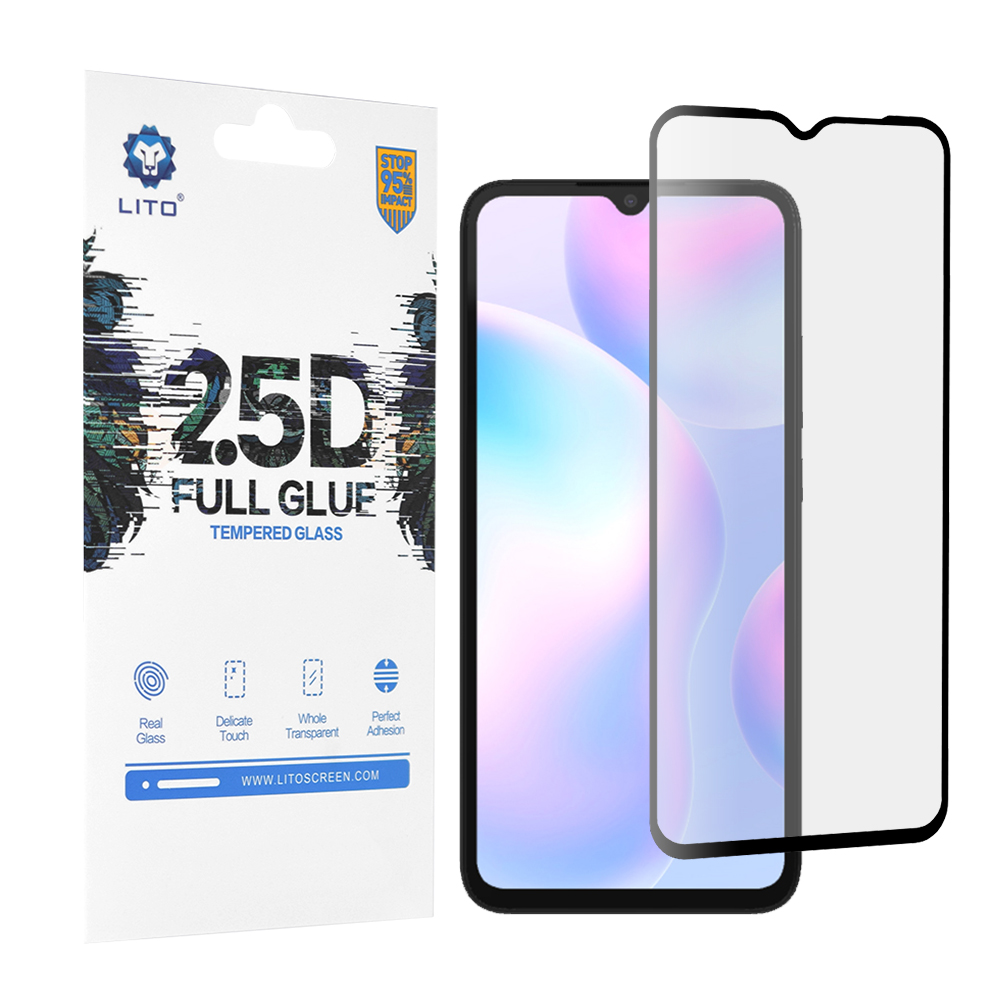 Lito - 2.5D FullGlue Glass - Xiaomi Redmi 9A / Redmi 9AT / Redmi 9C / Redmi 9C NFC / Redmi 10A - Black