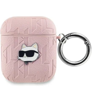 Karl Lagerfeld Monogram Choupette Head case for AirPods 1 / 2 - pink