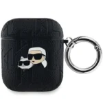 Karl Lagerfeld Monogram Karl & Choupette Head case for AirPods 1 / 2 - black