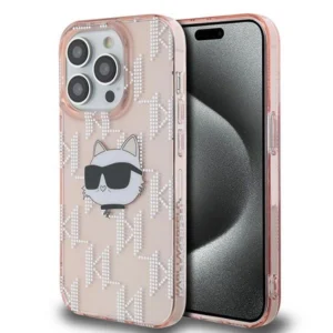 Karl Lagerfeld IML Choupette Head & Monogram case for iPhone 13 Pro Max - pink