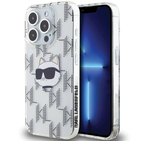 Karl Lagerfeld IML Choupette Head & Monogram case for iPhone 15 Pro - transparent