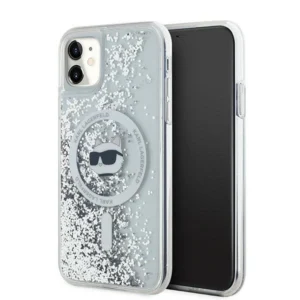 Karl Lagerfeld Liquid Glitter Choupette Head MagSafe Case for iPhone 11 / Xr - Transparent