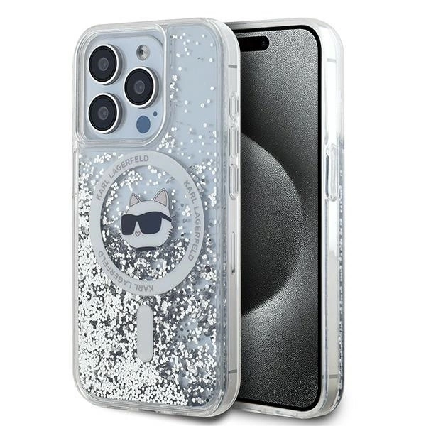 Karl Lagerfeld Liquid Glitter Choupette Head MagSafe case for iPhone 13 Pro / 13 - transparent