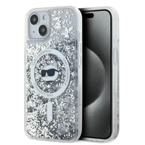 Karl Lagerfeld Liquid Glitter Choupette Head MagSafe case for iPhone 13 - transparent