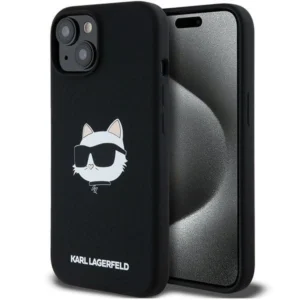 Karl Lagerfeld Silicone Choupette Head MagSafe Case for iPhone 15 Plus / 14 Plus - Black