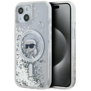 Karl Lagerfeld Liquid Glitter Karl Head MagSafe case for iPhone 15 / 14 / 13 - transparent