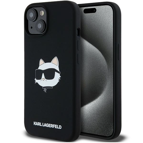 Karl Lagerfeld Silicone Choupette Head MagSafe Case for iPhone 15/14/13 - Black