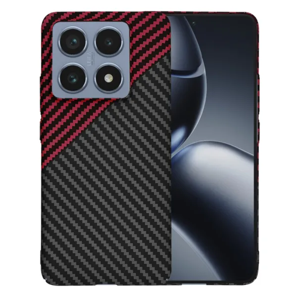 Techsuit - Carbonite FiberShell - Xiaomi 14T Pro - Red Vortex