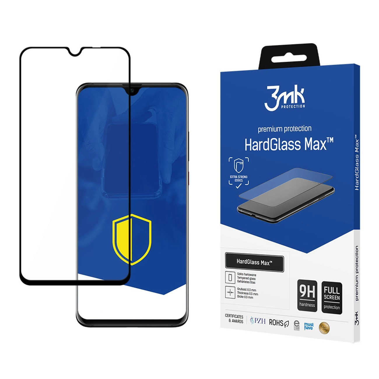 9H 3mk HardGlass Max™ glass on Huawei P30 Pro