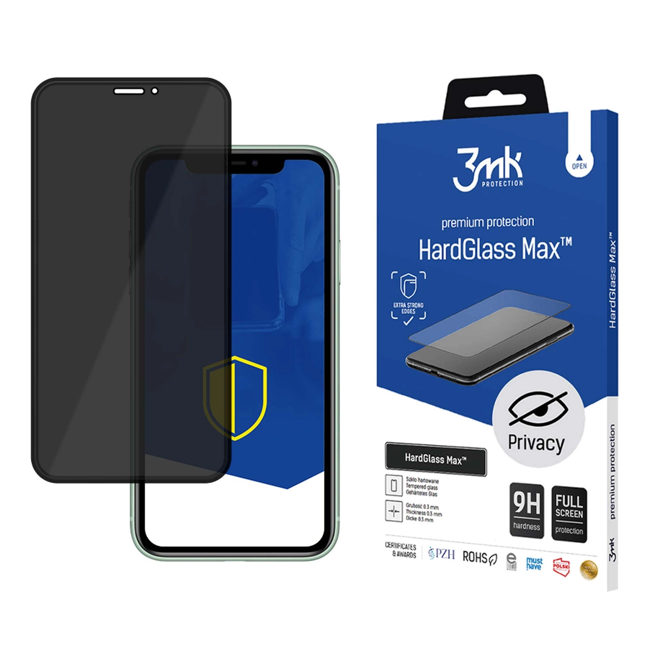 9H 3mk HardGlass Max Privacy™ privacy glass for iPhone 11