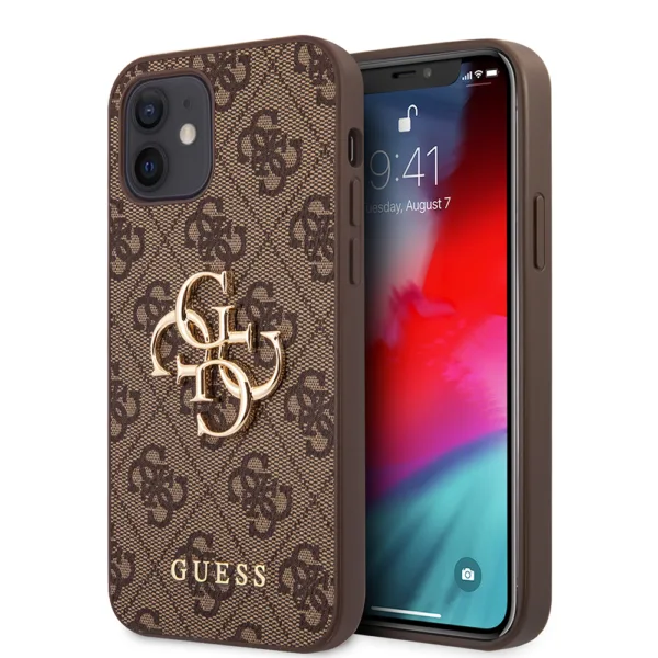 Guess - Hardcase 4G Big Metal Logo (GUHCP12M4GMGBR) - iPhone 12 / iPhone 12 Pro - Brown