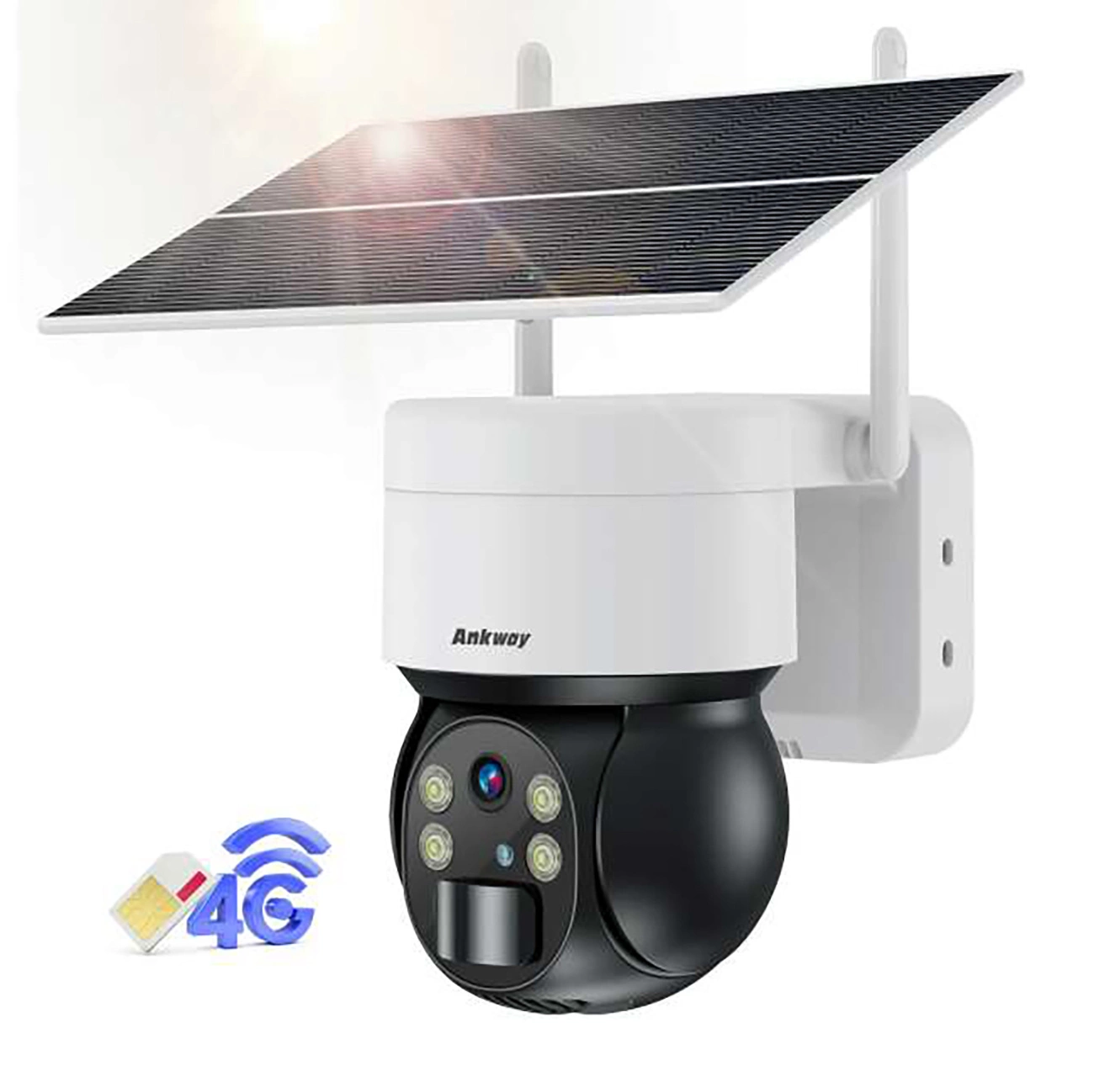 Choetech ASC006-4G solar camera intelligent PTZ 4G LTE with 5W solar panel - white