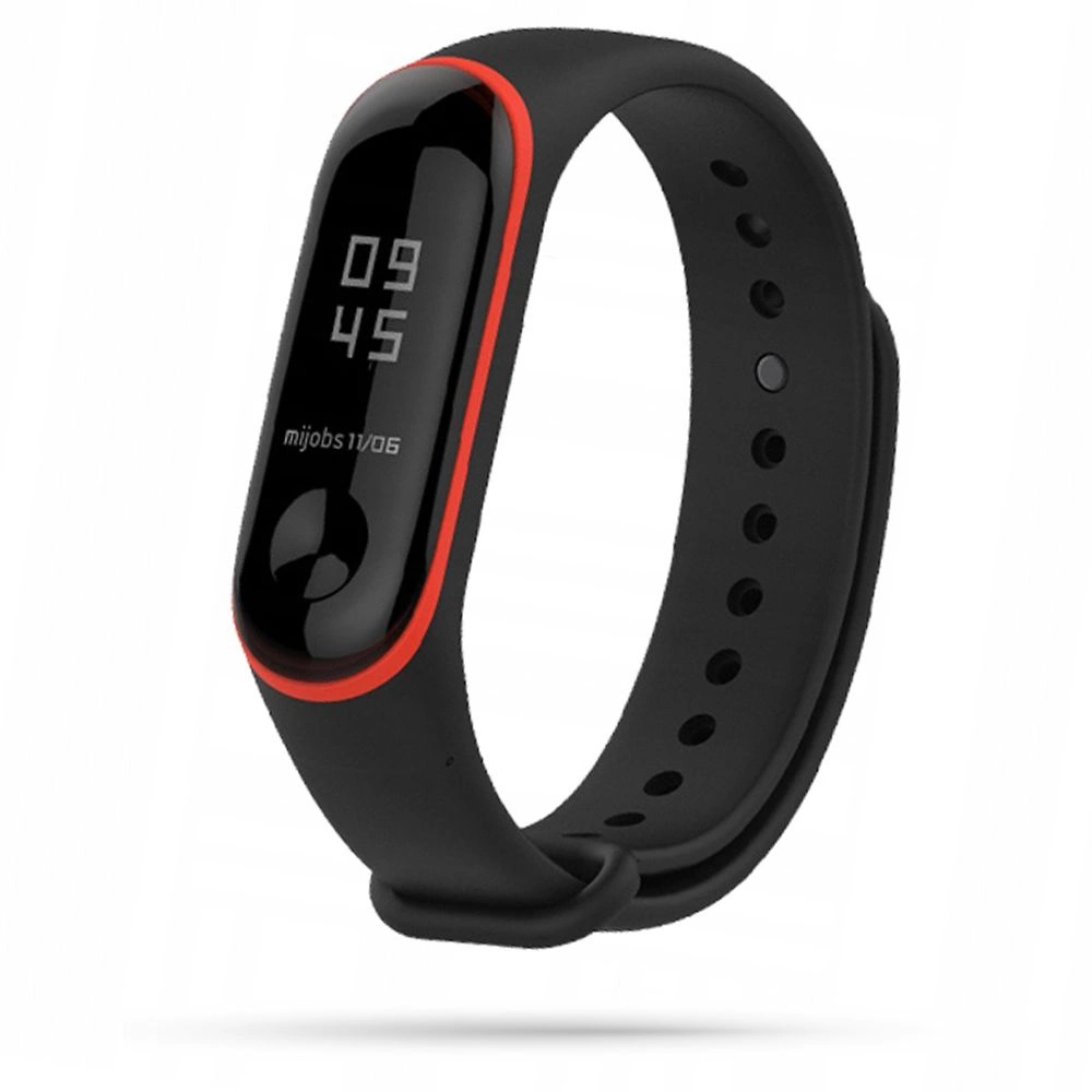 Tech-Protect Smooth Case for Xiaomi Mi Band 3/4 - Black and Red