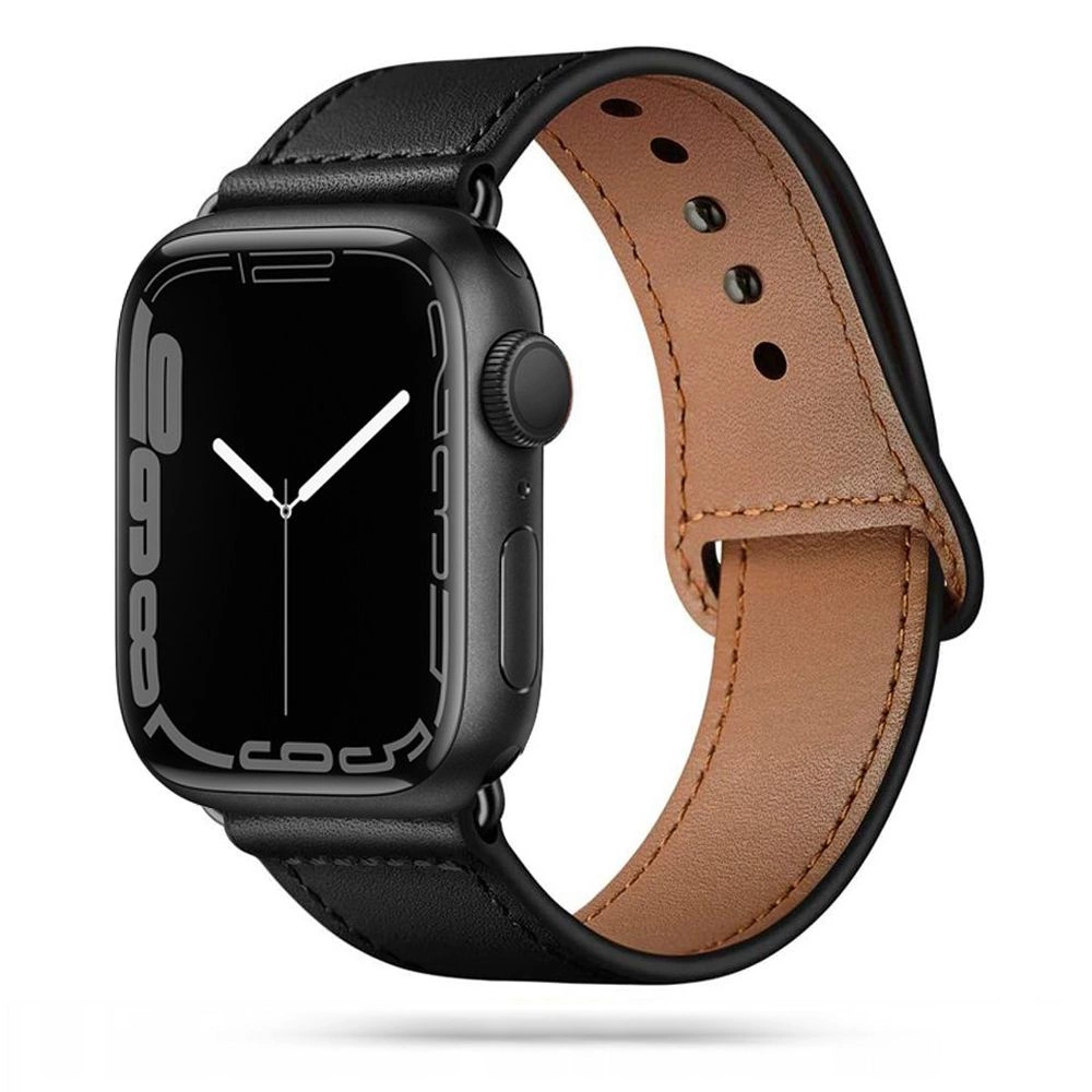 Tech-Protect LeatherFit Strap for Apple Watch 4 / 5 / 6 / 7 / 8 / 9 / SE / Ultra 1 / 2 (42/44/45/49 mm) - Black