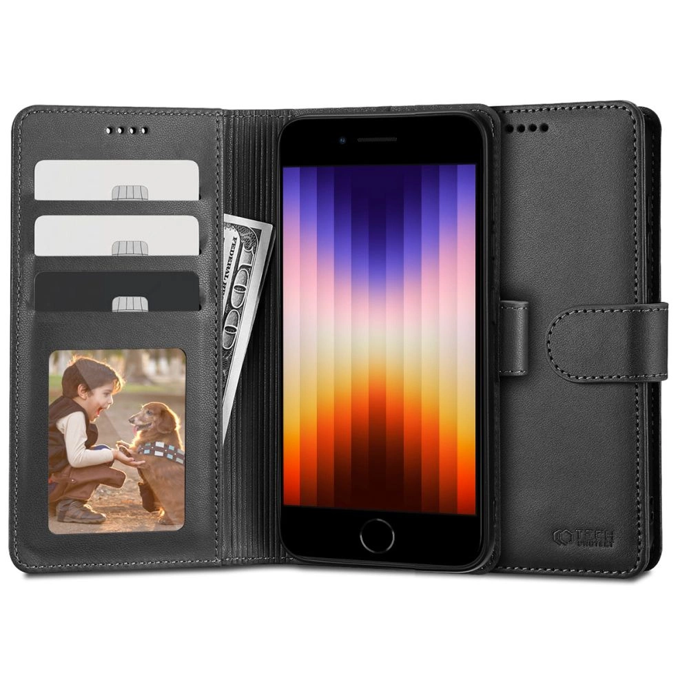 Tech-Protect Wallet Case for iPhone 7 / 8 / SE 2020 / 2022 - Black