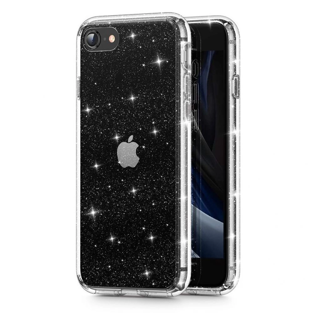 Tech-Protect Glitter iPhone 7 / 8 / SE 2020 / 2022 Case - Transparent Silver