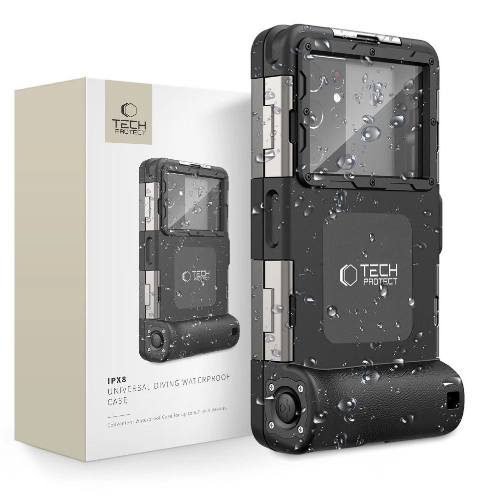 Tech-Protect Waterproof Case IPX8 for 4.7-6.7" Smartphones - Black