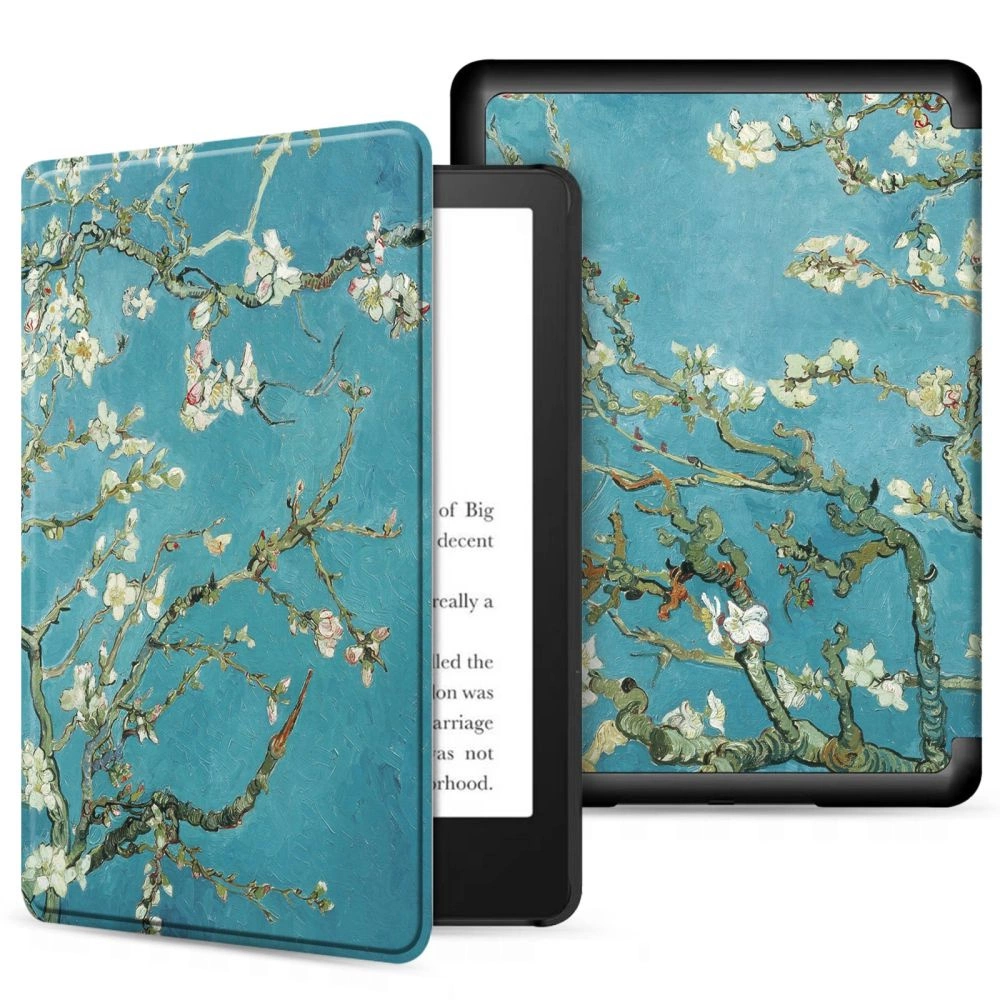 Tech-Protect SmartCase for Kindle 11" 2022 - Blue with Sakura Flowers