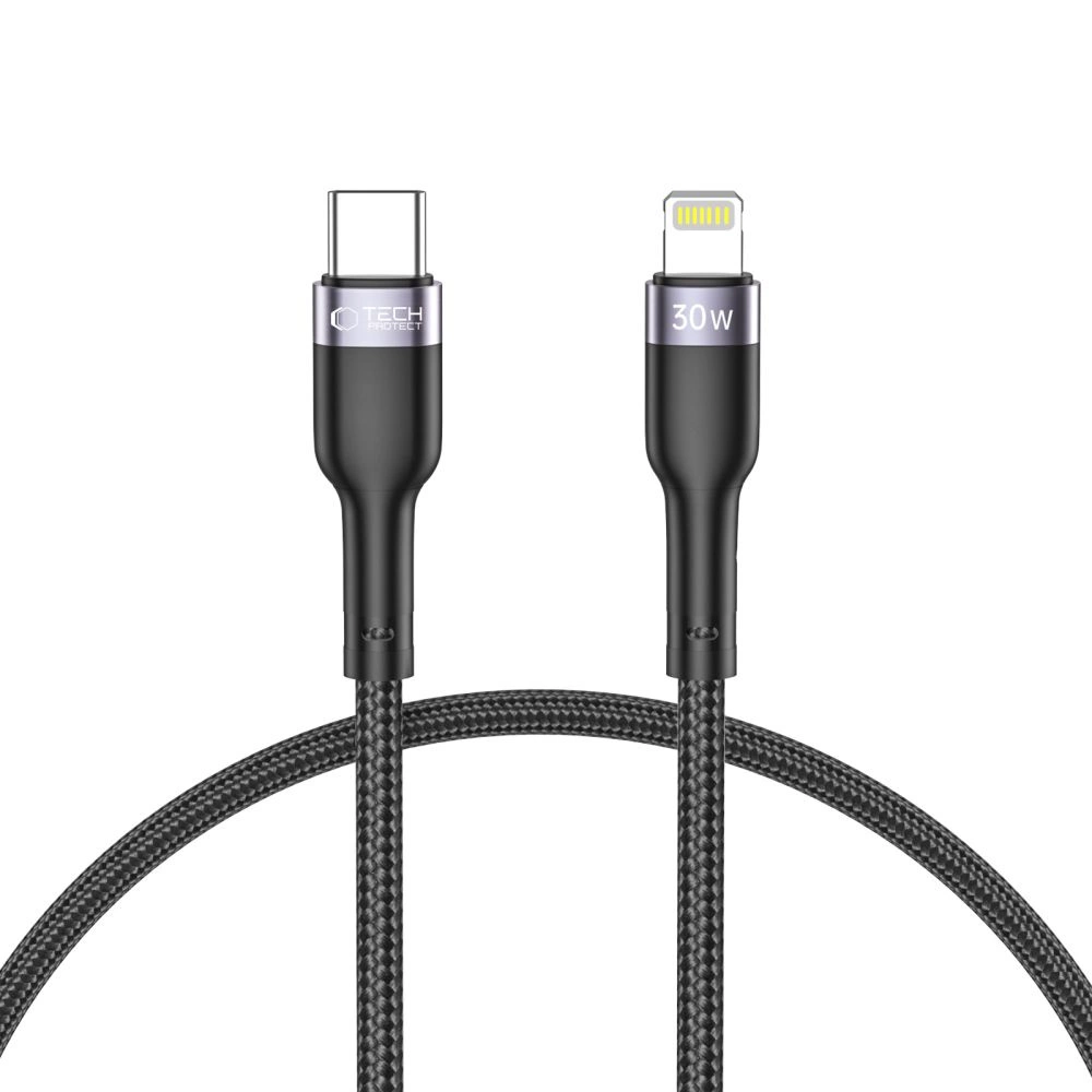 Tech-Protect UltraBoost 2 Lightning / USB-C PD cable 30W 3A 0.25m - black