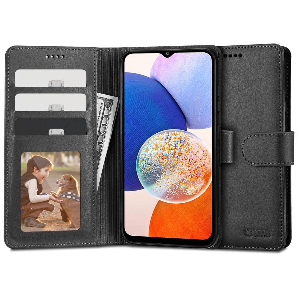 Tech-Protect Wallet Case for Samsung Galaxy A14 4G / 5G - Black