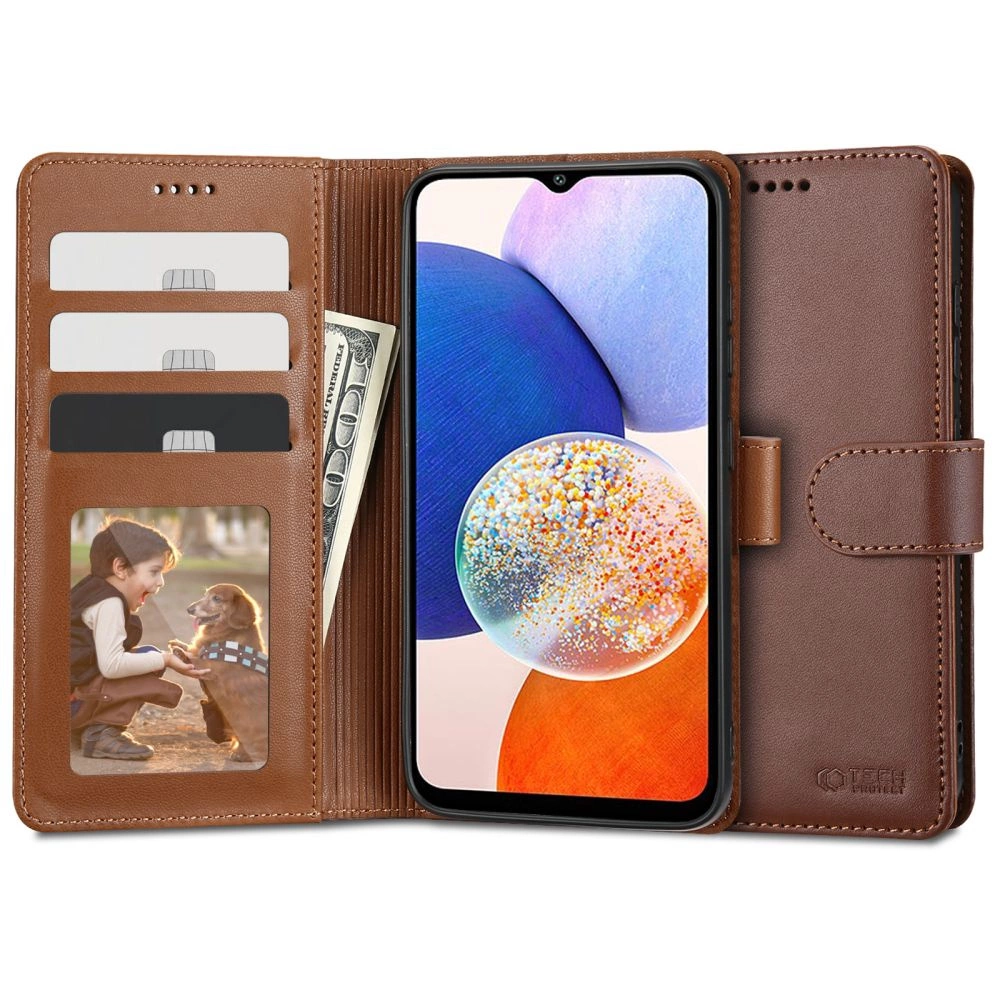 Tech-Protect Wallet Case for Samsung Galaxy A14 4G / 5G - Brown