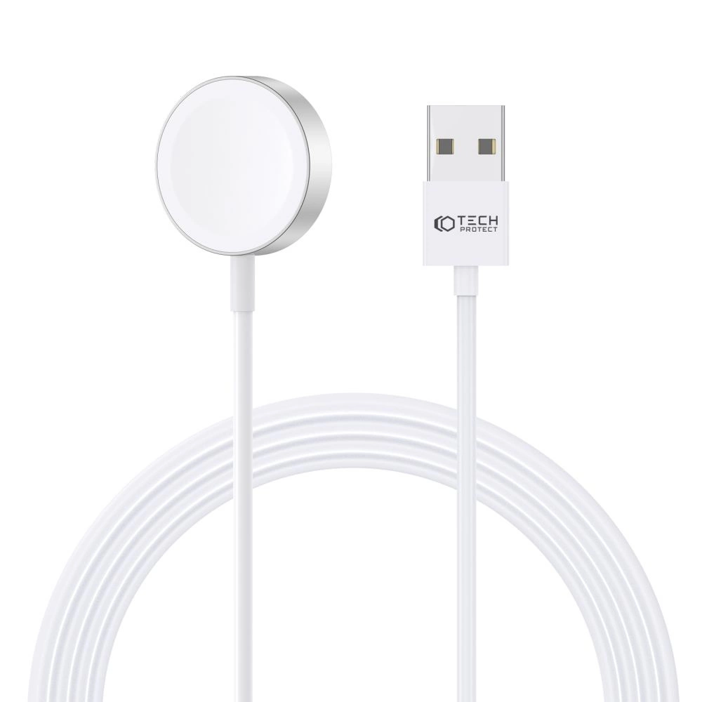 Tech-Protect UltraBoost Magnetic Inductive Charger with USB-A Connector for Apple Watch 1.2m - White