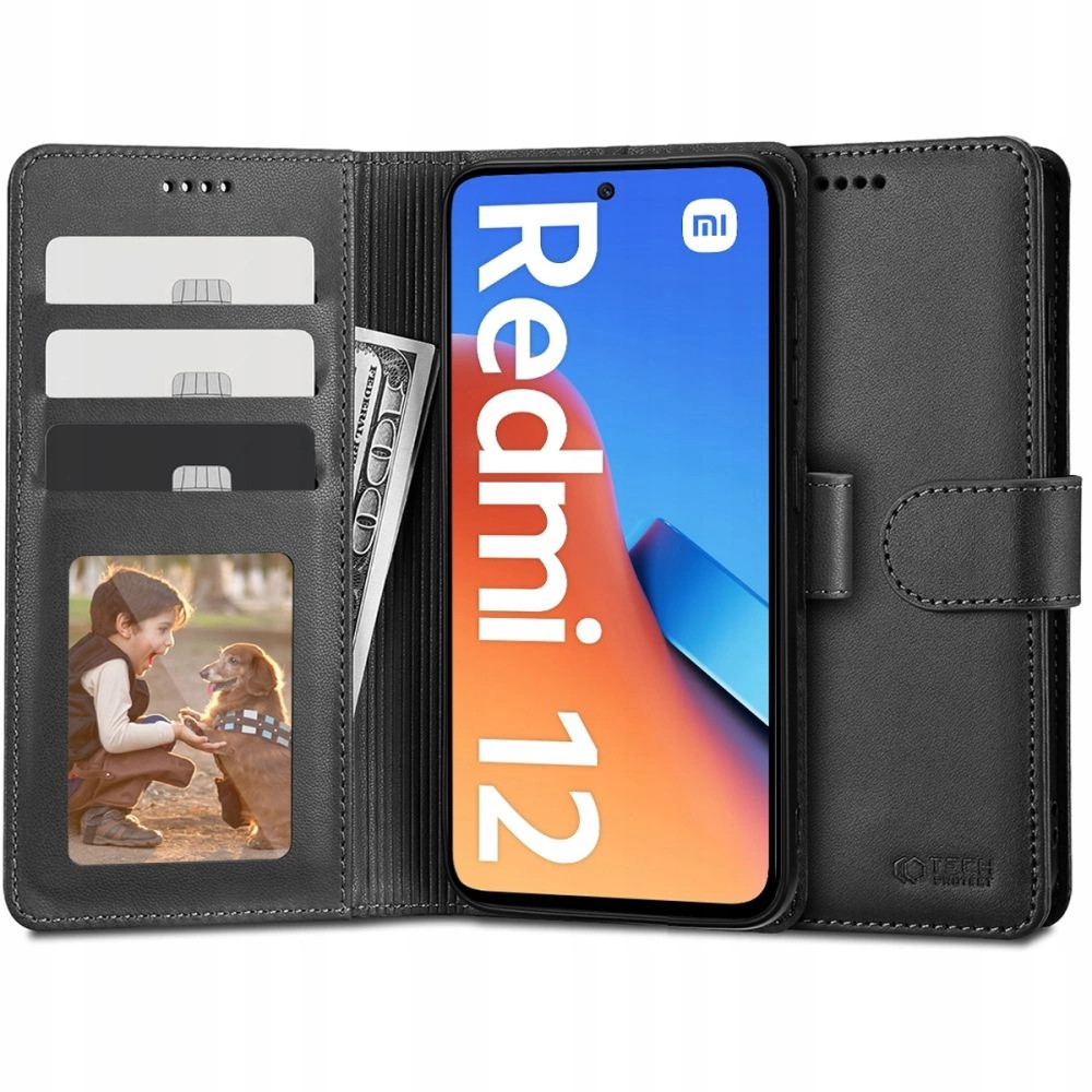 Tech-Protect Wallet Case for Xiaomi Redmi 12 - Black