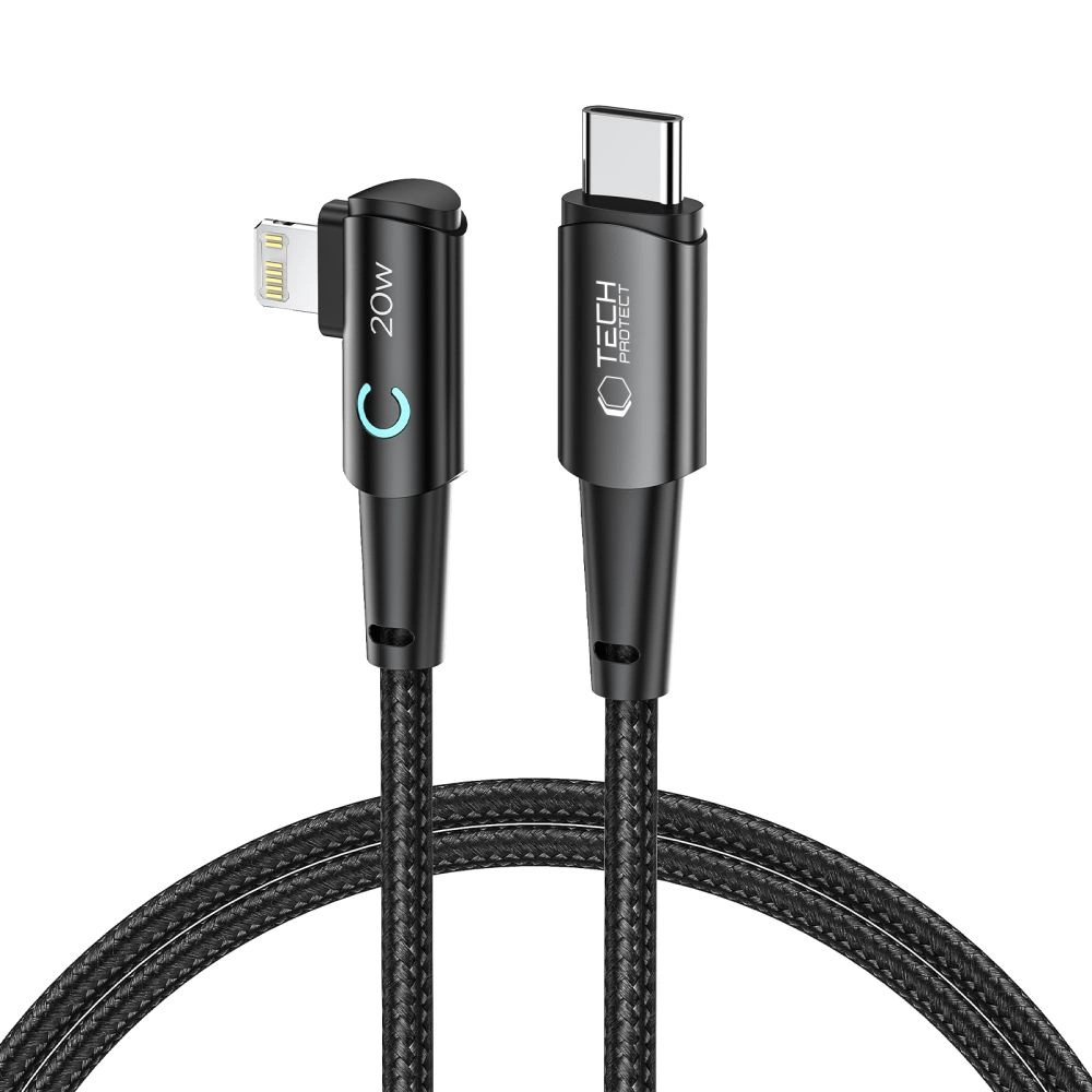 Tech-Protect UltraBoost L Cable Lightning (angled) / USB-C (straight) PD 20W 3A 1m - gray