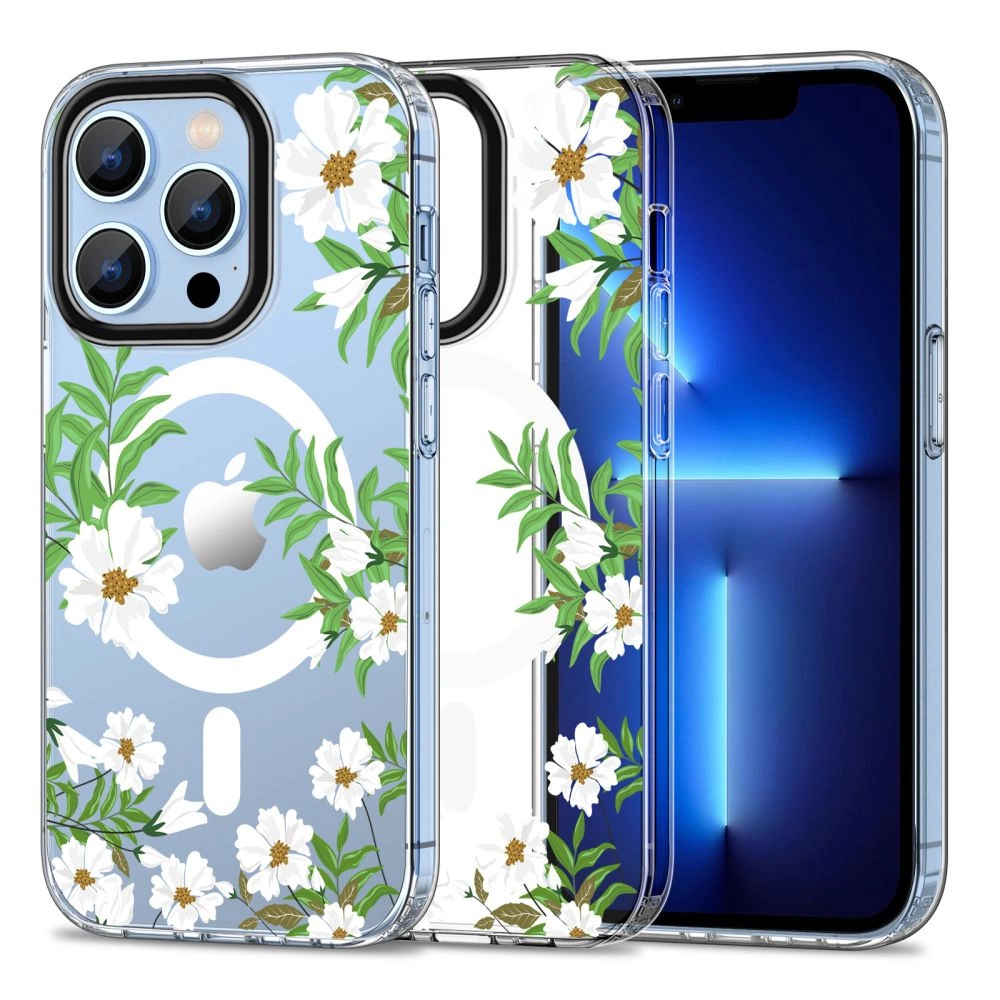 Tech-Protect MagMood MagSafe iPhone 13 Pro Max Case - Daisies with Leaves