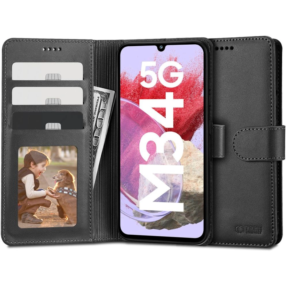 Tech-Protect Wallet Case for Samsung Galaxy M34 5G - Black