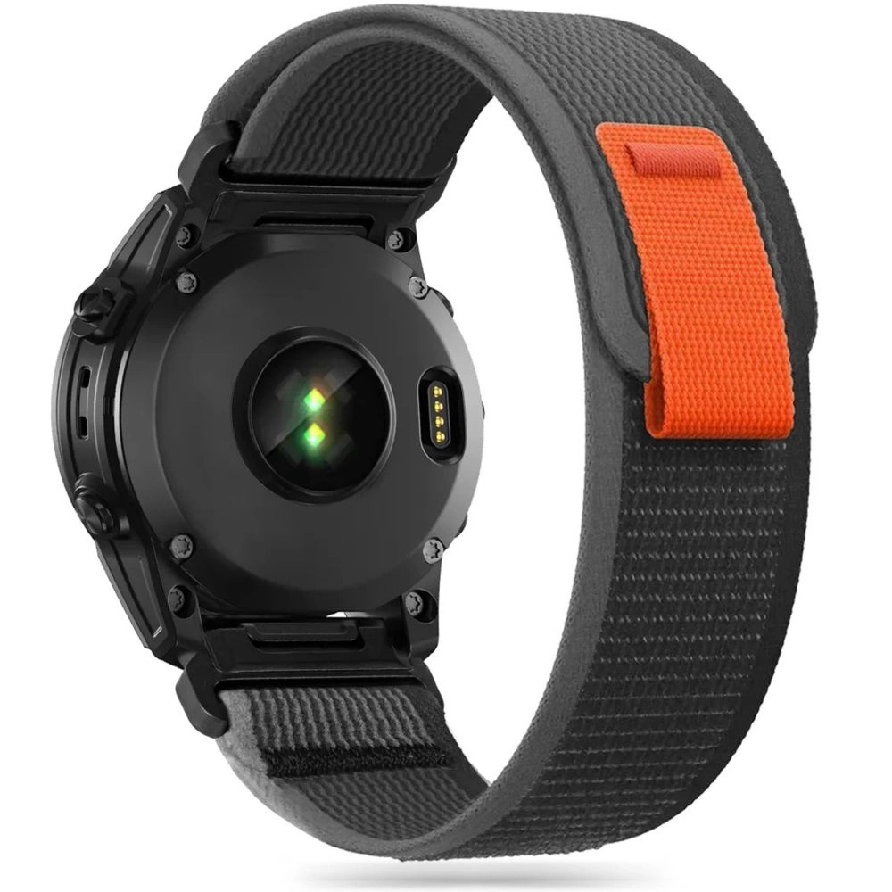 Tech-Protect Nylon Strap for Garmin Fenix 3 / 5X / 3HR / 5X Plus / 6X / 6X Pro / 7X - Black-Orange