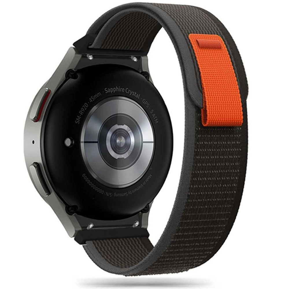 Tech-Protect Nylon Strap for Samsung Galaxy Watch 4/5/5 Pro/6/7/FE - Black & Orange