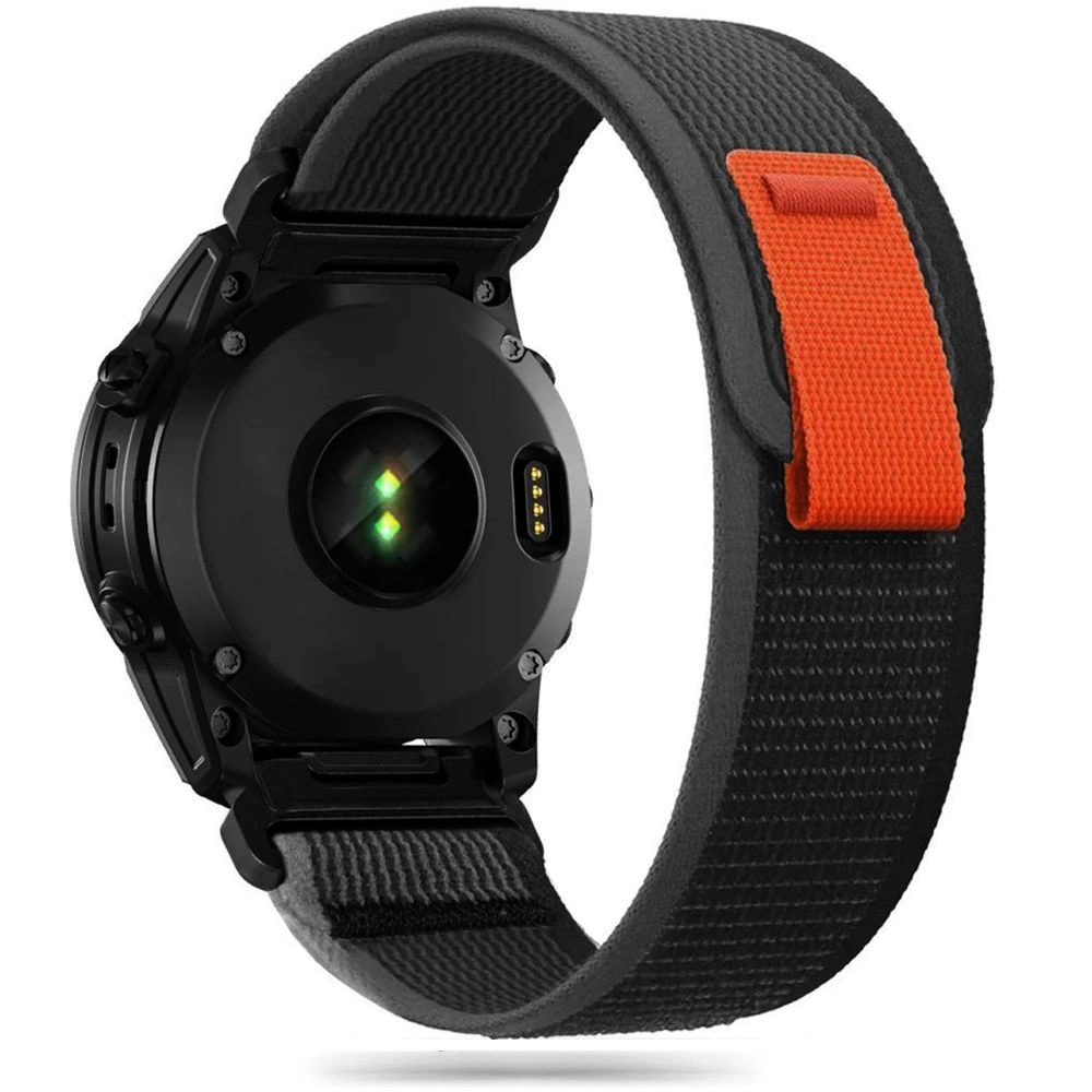 Tech-Protect Nylon Strap for Garmin Fenix 5 / 6 / 6 Pro / 7 - Black/Orange