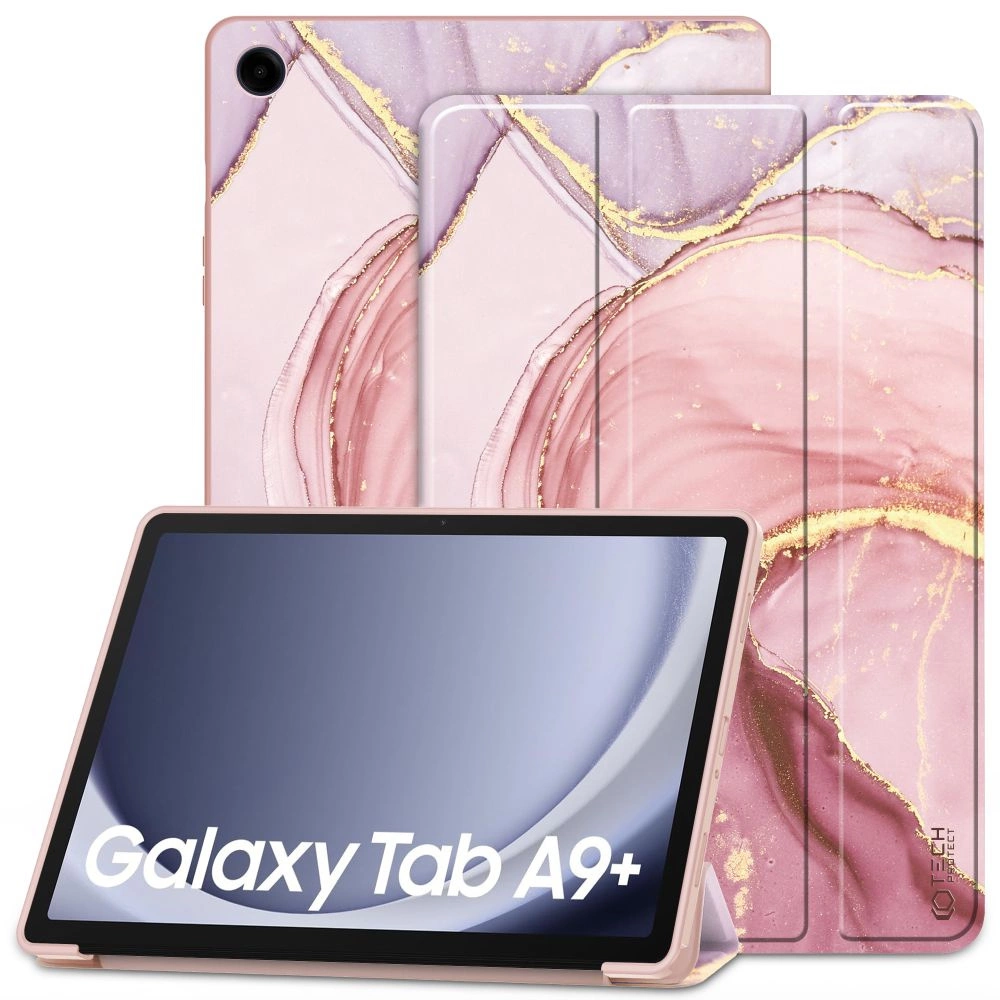 Tech-Protect SmartCase for Samsung Galaxy Tab A9+ 11" X210 / X215 / X216 - Pink Marble