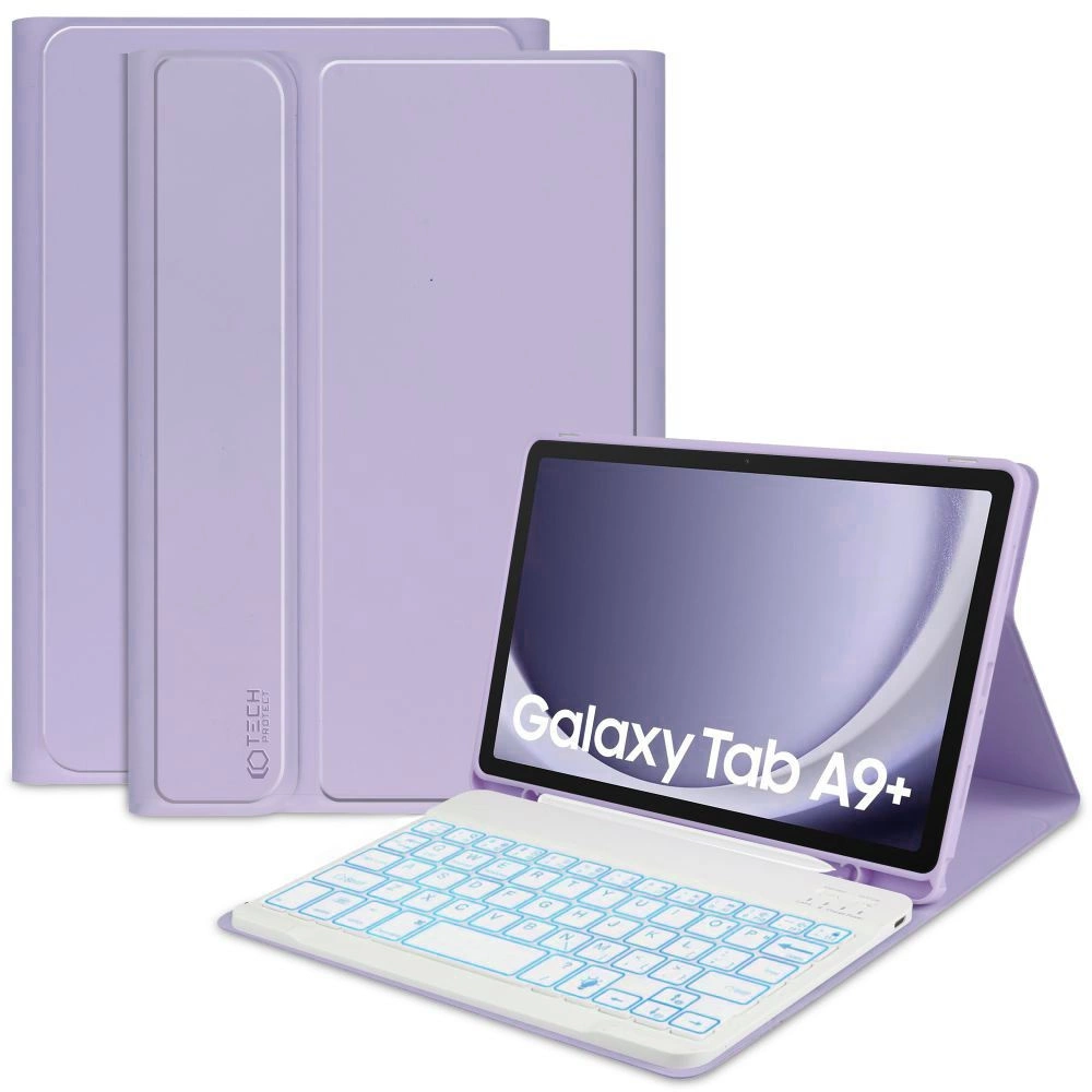 Tech-Protect SC Pen + Keyboard Case with Keyboard for Samsung Galaxy Tab A9+ 11" X210 / X215 / X216 - Purple